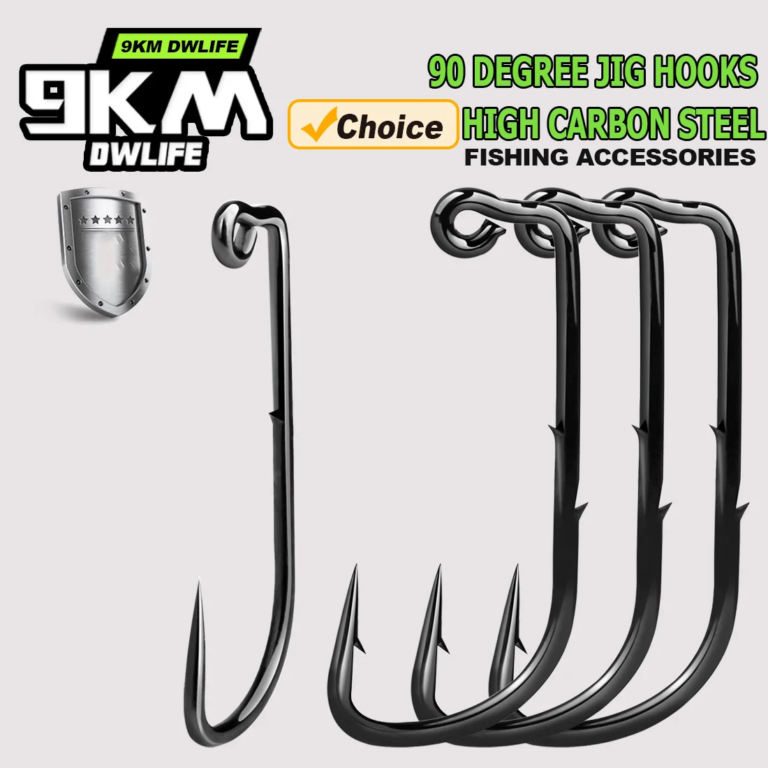 Ganchos de pesca de 9KM, anzuelo de púas de gusano de 90 grados, 25 ~ 100 Uds., anzuelo de plantilla forjado, pesca en agua salada, anzuelos de plantilla curvados redondos Aberdeen