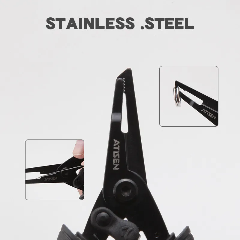 Alicates de pesca multifunción, tijera de línea trenzada, cortador de señuelos, removedor de anzuelos, herramienta de aparejos de pesca, pinzas de uso de pescado - imagen 4