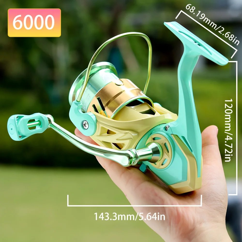 2025 nuevo BAKAWA 3000 6000 serie carretes de pesca giratorios rodamientos 4 + 1BB engranaje rueda de pesca de mar agua dulce Color macarrón de agua salada - imagen 3