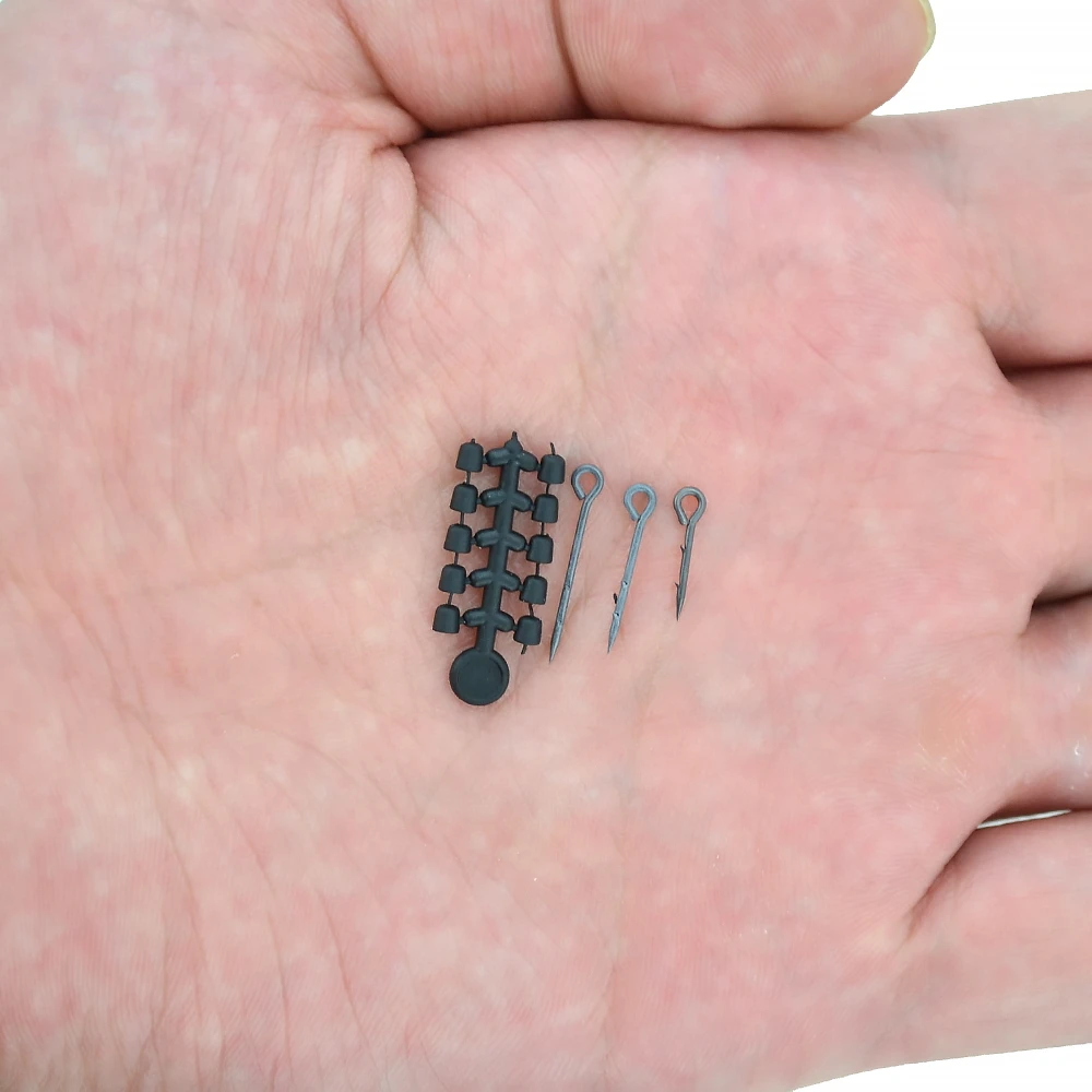 Boilie de pesca de carpa, tornillo giratorio, aguja de cebo de pesca, 5 tarjetas, cuentas de goma para anzuelo de pescado, 20 piezas - imagen 2