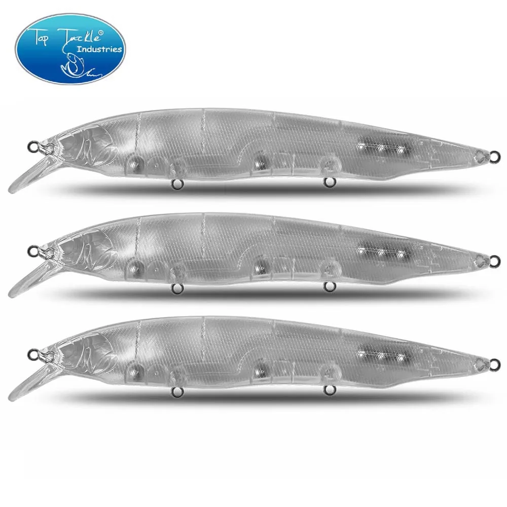 Cf Lure-Cebo transparente sin pintar ABS, cebo en blanco F22.3g/S25.5g Minnow-05 # con cuenta de tungsteno, Lucio de transferencia por gravedad
