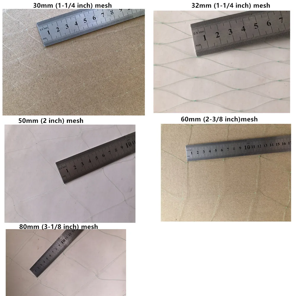 Red de pesca de nailon monofilamento fuerte, cuerda antibobinado, plomo, boya de alta densidad, red de enmalle, profundidad de 1,5 m a 6m, rejilla de 3 capas - imagen 4