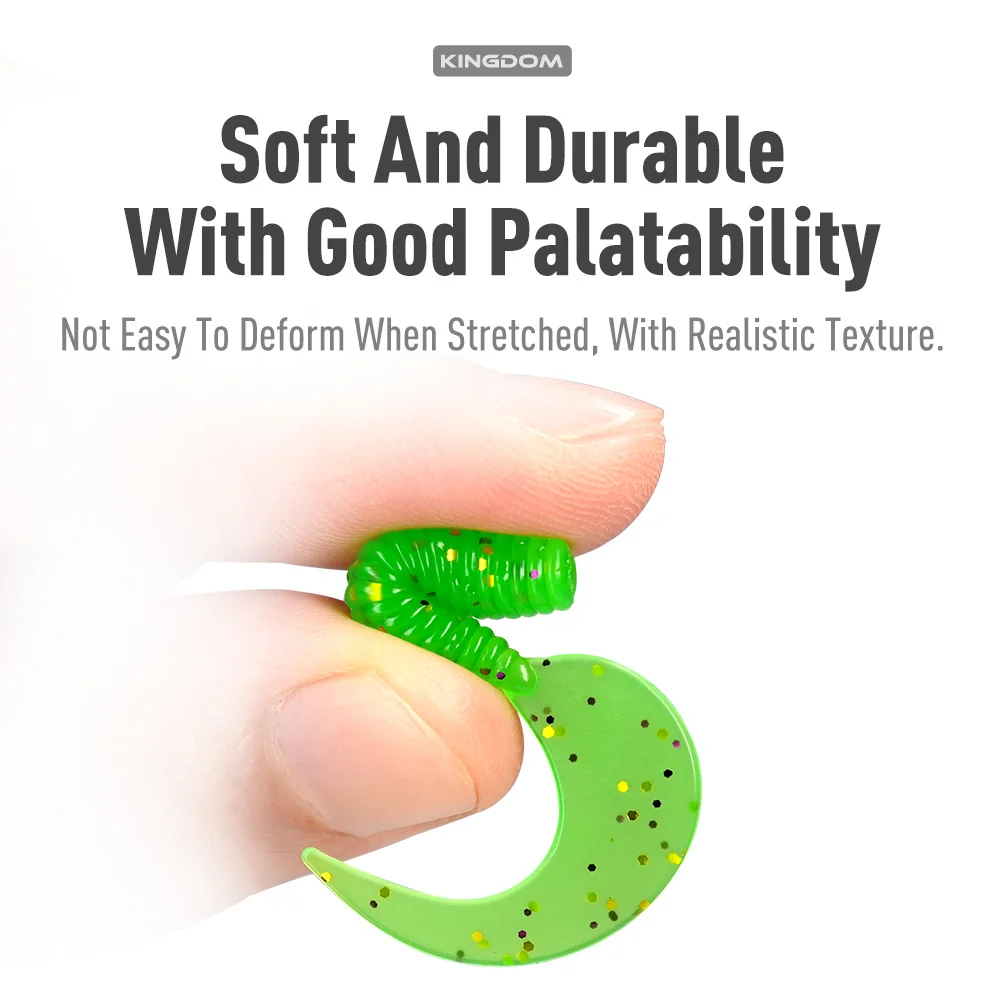 Kingdom Tanan-Cebo suave de cola 0,5g 1,1g 2g 35mm 45mm 55mm Señuelos de Pesca blandos Pesca de carpa señuelo de lubina Isca Artificial PVC - imagen 5