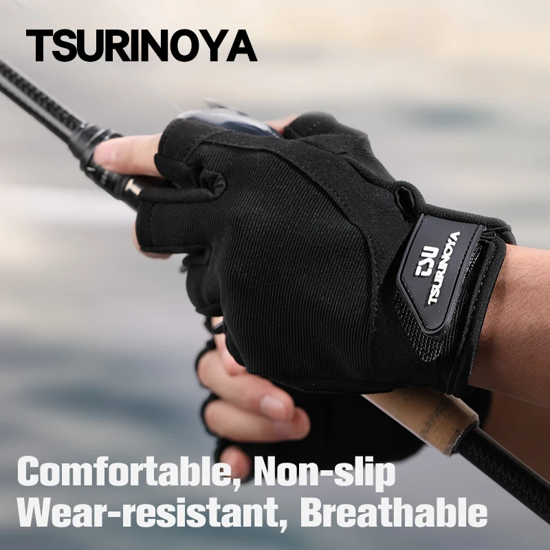 TSURINOYA GUANTES DE MEDIO dedo, protección de verano para deportes al aire libre, pesca, ciclismo, protección de Fitness, guantes versátiles de verano - imagen 4