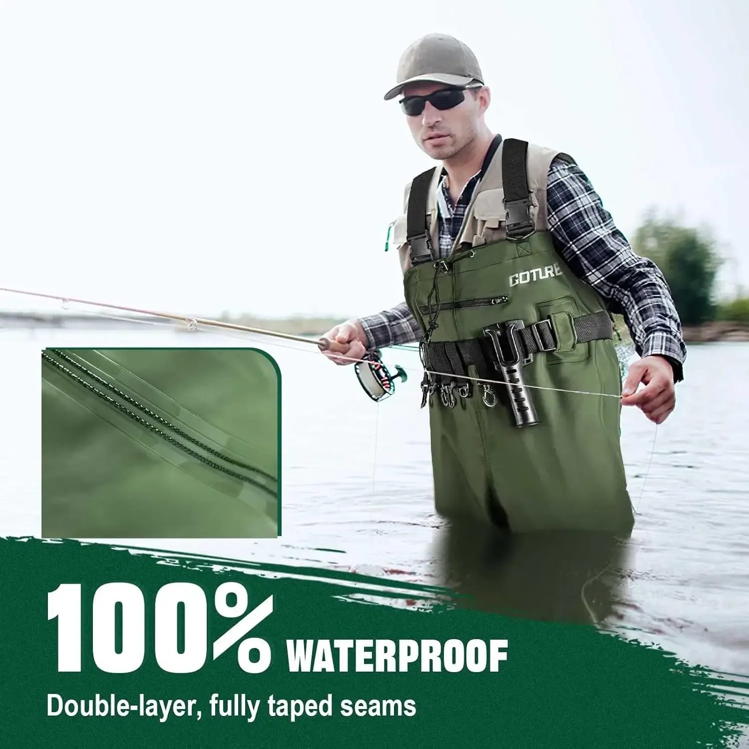 Vadeadores Goture impermeables con botas - Nylon PVC pesca - imagen 5