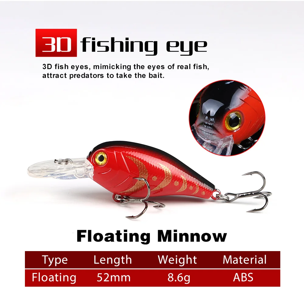 THORFORCE 5CM señuelo de pesca Crankbait cebo duro Topwater Artificial flotante Wobbler lubina Jerkbait aparejos de pesca Swimbait - imagen 2