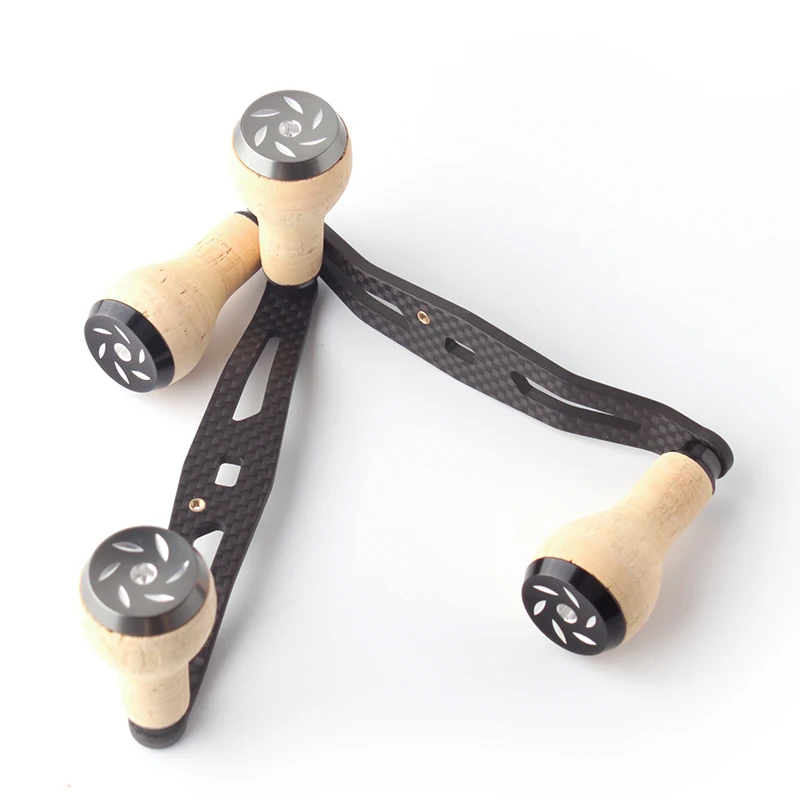 Mango de carrete de pesca Ruke, perilla de materiales de madera, mango de fibra de carbono para Baitcasting, accesorio de carrete DIY de 120/130mm de longitud para tipo S/Da - imagen 2