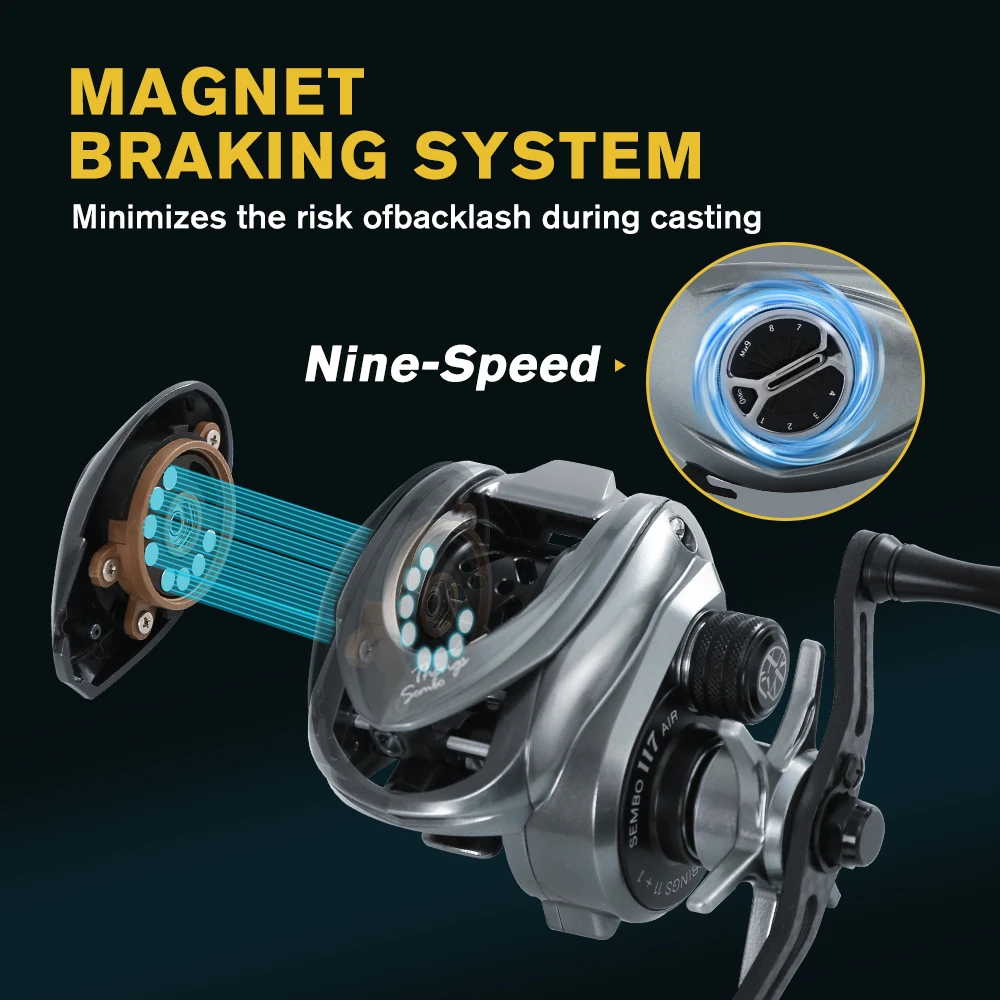 ZUKIBO 117g Ultralight Baitcasting Fishing Reel Carbon High Speed 7.8:1 Gear Ratio 11+1BB 4KG Power Baitcaster Saltwater pesca - imagen 3