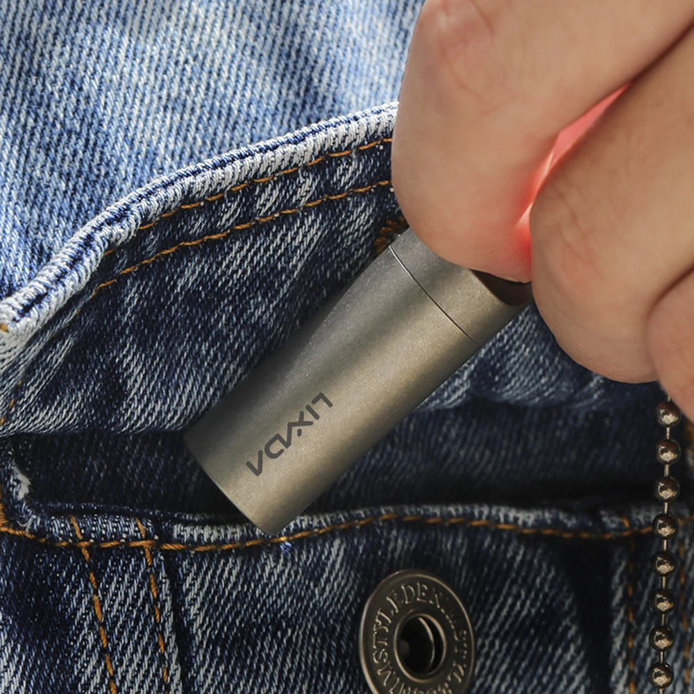 LIXADA-Mini pastillero de titanio sellado, caja de almacenamiento impermeable, estuche de Perfume, colgante, herramientas EDC, respetuoso con el medio ambiente, para el hogar y exteriores - imagen 4