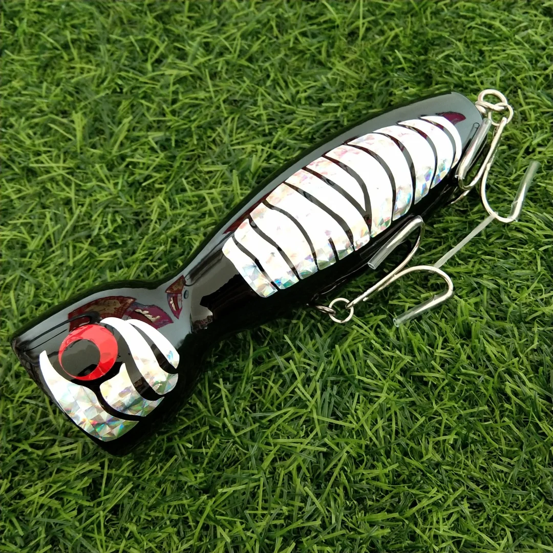 1 unidad de cebo de madera de 126g y 114g, señuelo de arrastre, lápiz de aguas profundas, pesca en barco, cebo Artificial, señuelo de pesca, cebos Popper de madera - imagen 3