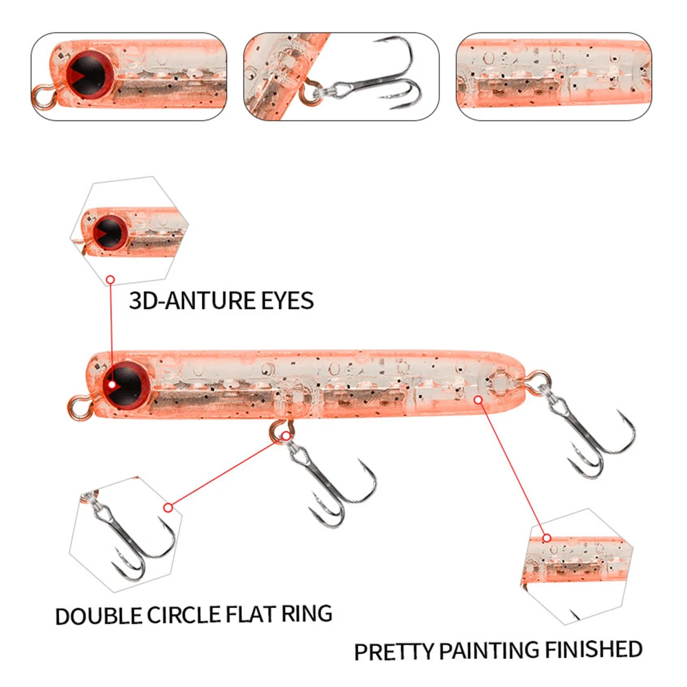 6cm 4,8g señuelo de pesca lápiz cebo Wobbler COLLET 60 Micro hundimiento Trolling Jerkbait Swimbait cebo duro Artificial señuelo falso - imagen 5