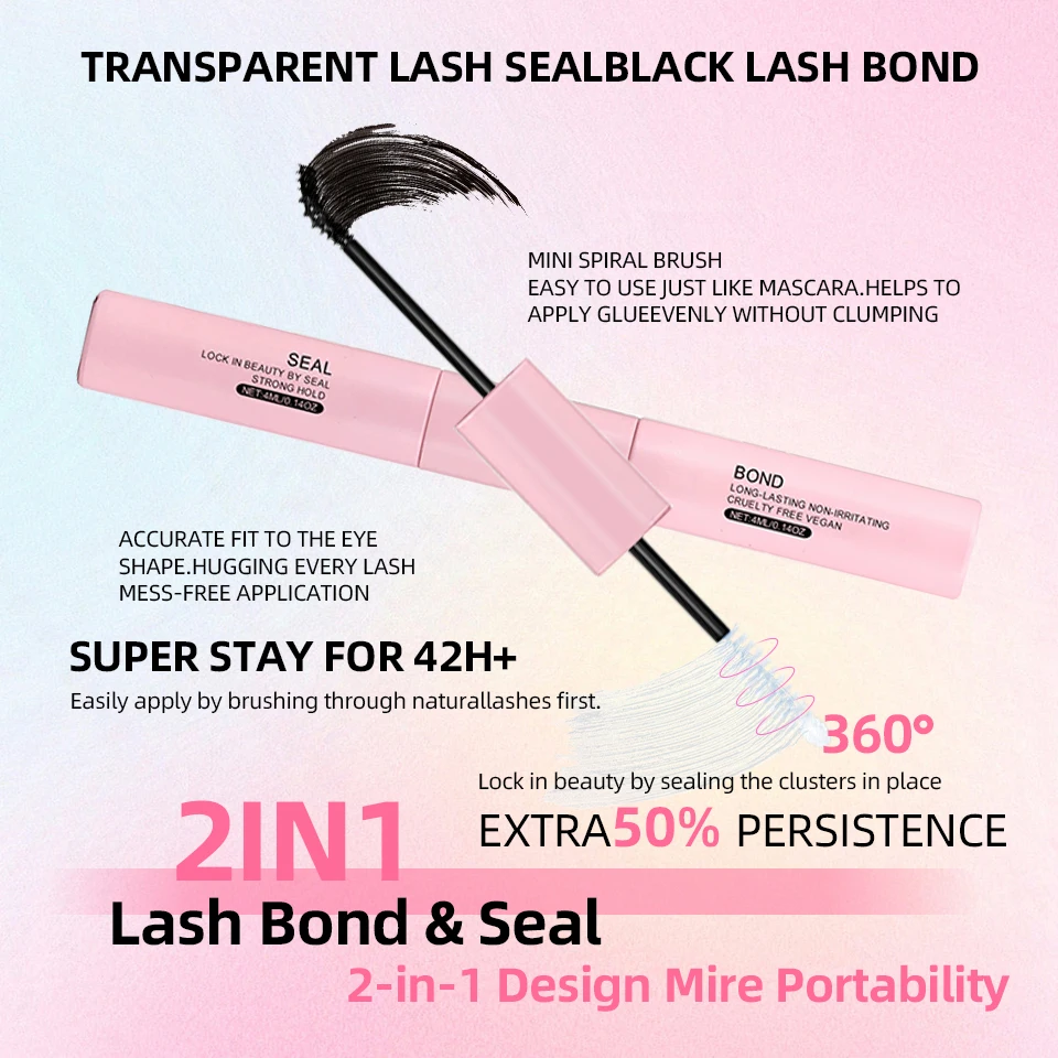 Kit de extensión de pestañas 640 Uds 304050D grupos de pestañas D Curl 8-16mm Kit de pestañas individuales con unión y sello, pinzas y cepillo - imagen 4