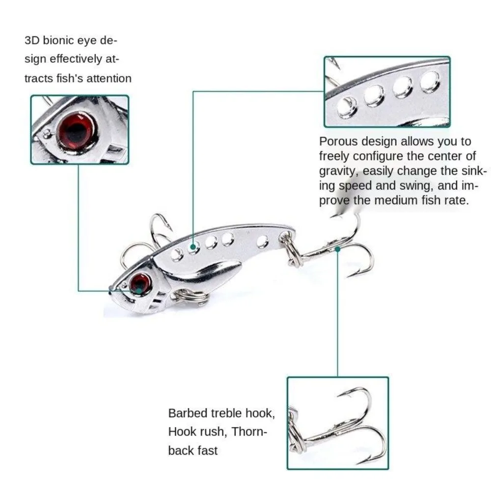 Señuelo VIB de Metal con clasificación Vib, cebo biónico de capa completa para natación, cebo duro Spinner, anzuelos triples, Walleyes, cuchara, Señuelos de pesca de trucha - imagen 2