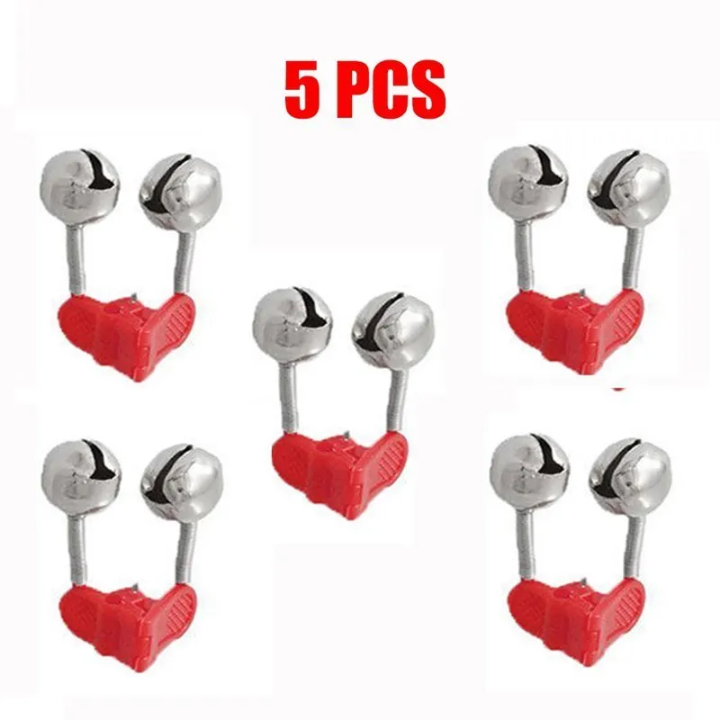 2/5/10 Uds. Varilla de campana pequeña, herramientas indicadoras de mordida, accesorios inox, alimentador de carpa, campana de pescado/caja de alarma, cebo, barco, barrena, pesca, rojo