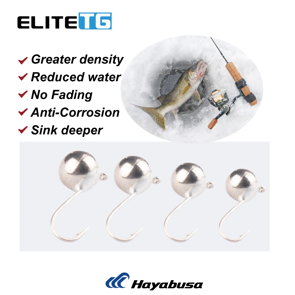 Elite TG 20 piezas bola de tungsteno cabeza de plantilla de hielo 2,5mm ~ 8mm DIY sin anzuelo señuelo pesca de invierno para perca Sunfish Crappie invierno - imagen 5