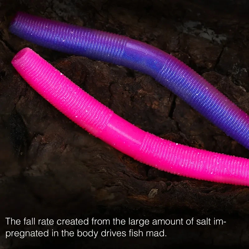 TSURINOYA Senko-Juego de Señuelos de Pesca blandos con anzuelo loco, cebos de palo pesado impregnado de sal, señuelo de lubina Texas Rig, 10,5 cm, 13cm - imagen 3