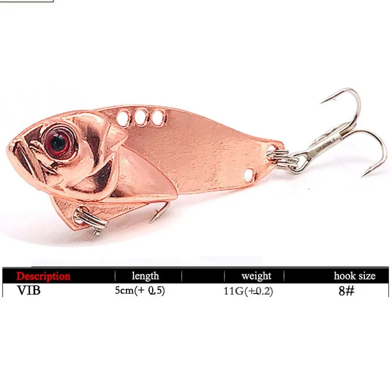 Winter Metal Vib Rattlin Wobblers, señuelo de pesca vivo duro, Swimbait Jerkbait, lanzamiento largo, cebos artificiales falsos, 1 pieza - imagen 4
