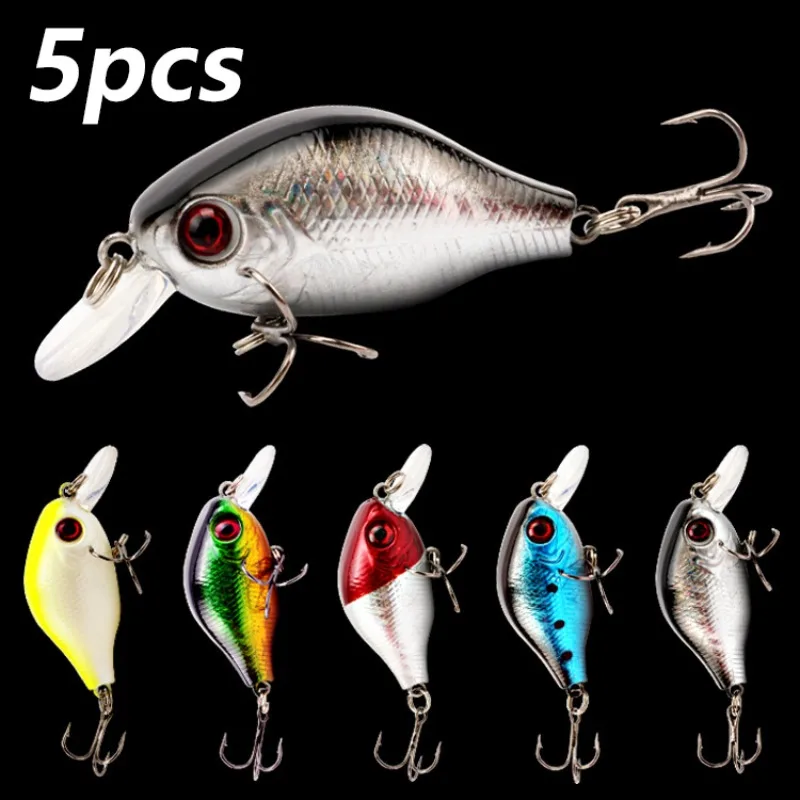 Lote de 5 crankbaits pequeños de manivela dura con colores variados
