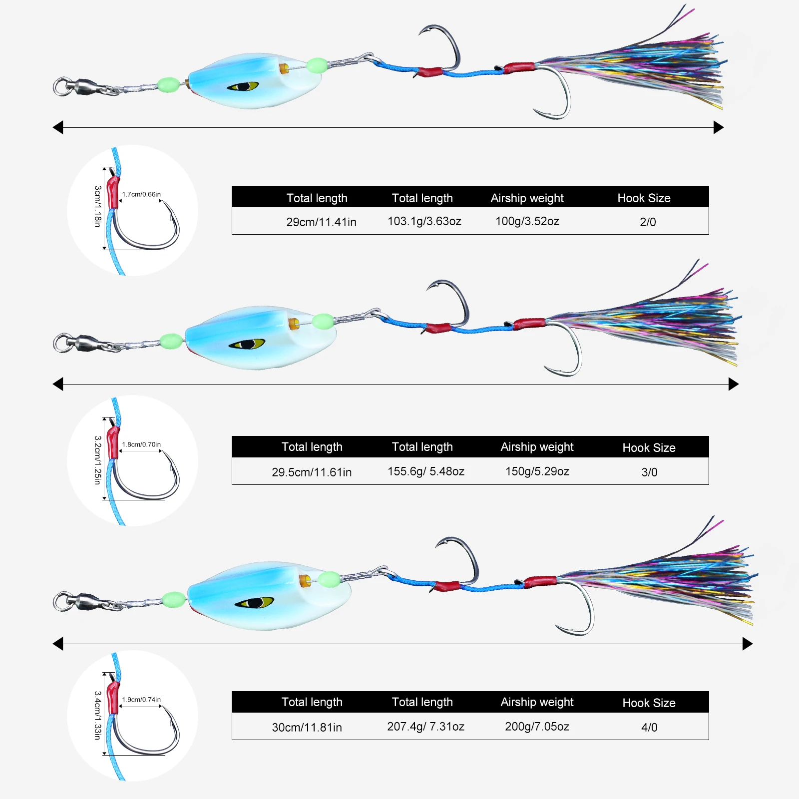 ZYZ-ganchos de cuerda JIG para pesca en el mar, señuelo JIG de agua salada de 100g, 150g, 200g, anzuelos dobles de alta resistencia, aparejos de cebo vivo para pesca en el mar - imagen 2