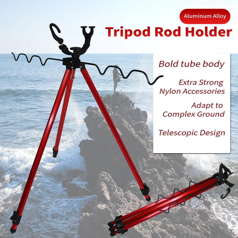 ZYZ soporte de caña de pescar de mar, herramienta de soporte triangular, multiusos, conveniente, aleación de aluminio, telescópico - imagen 3