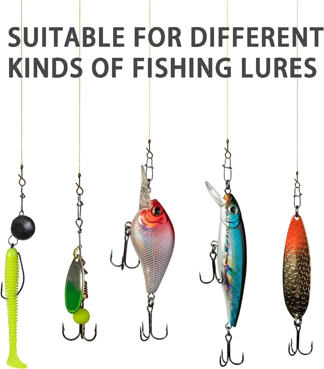 Eupheng 50 Uds pesca con mosca Snap cambio rápido de acero inoxidable mosca sin nudo Snap conector atado herramientas Accesorios - imagen 5