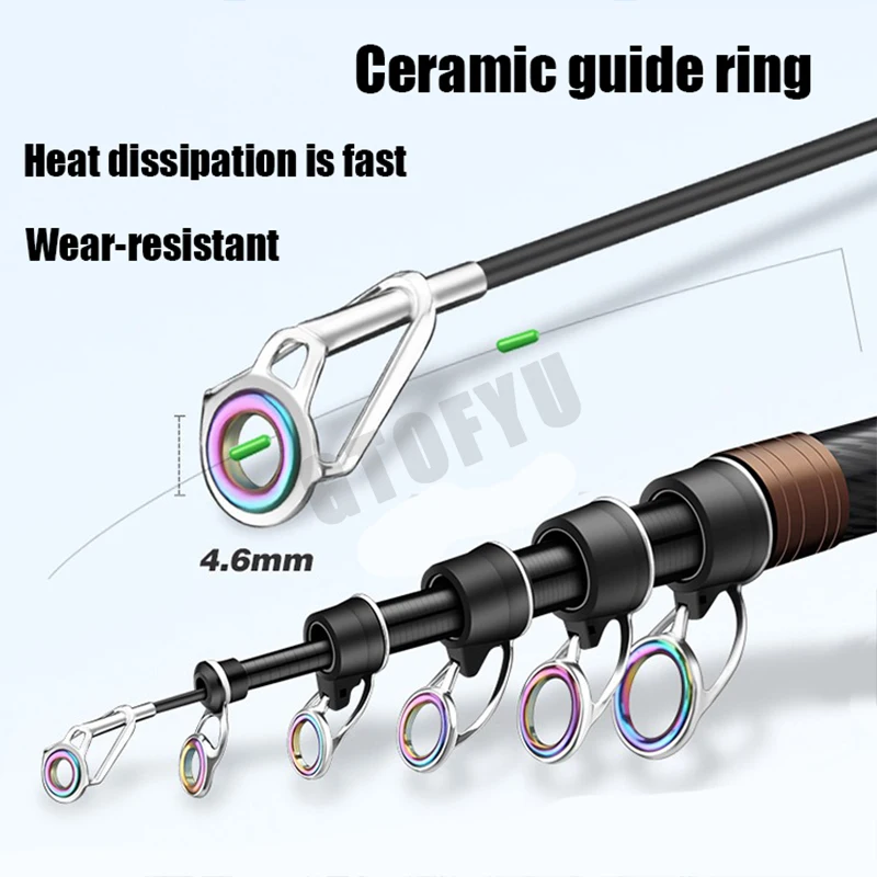 Caña telescópica de carbono para surfcasting, spinning y baitcasting - imagen 2