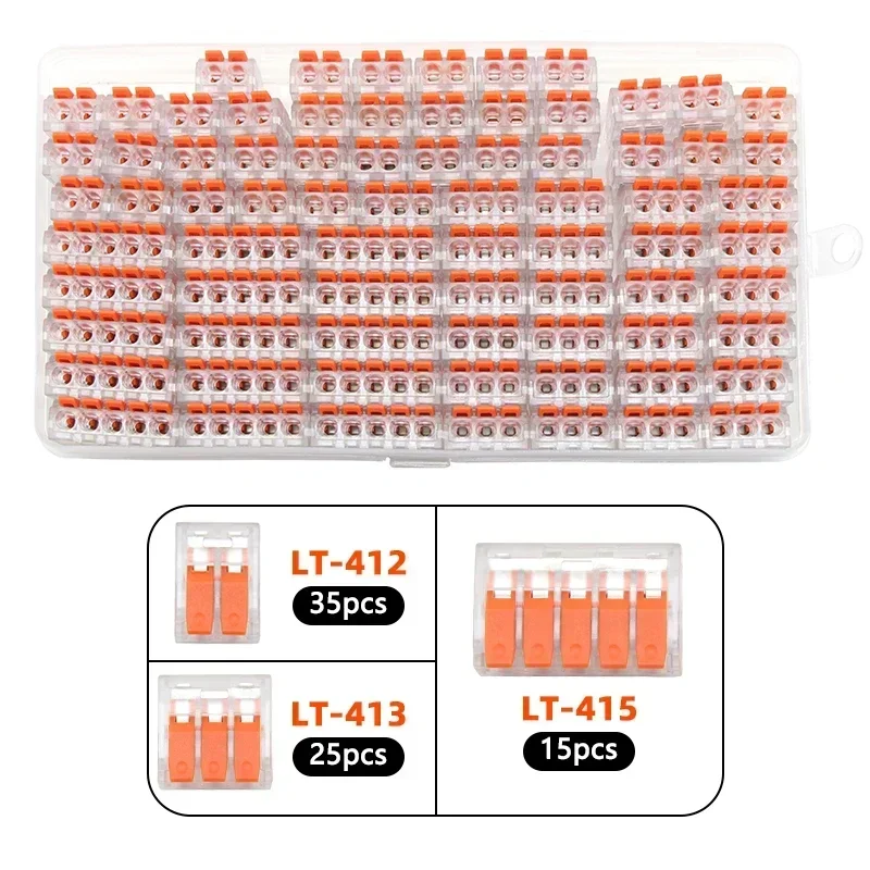 Conector de Cable eléctrico Push-in, bloque de terminales en caja, conectores de Cable de cableado rápido universales para conexión de Cable - imagen 4