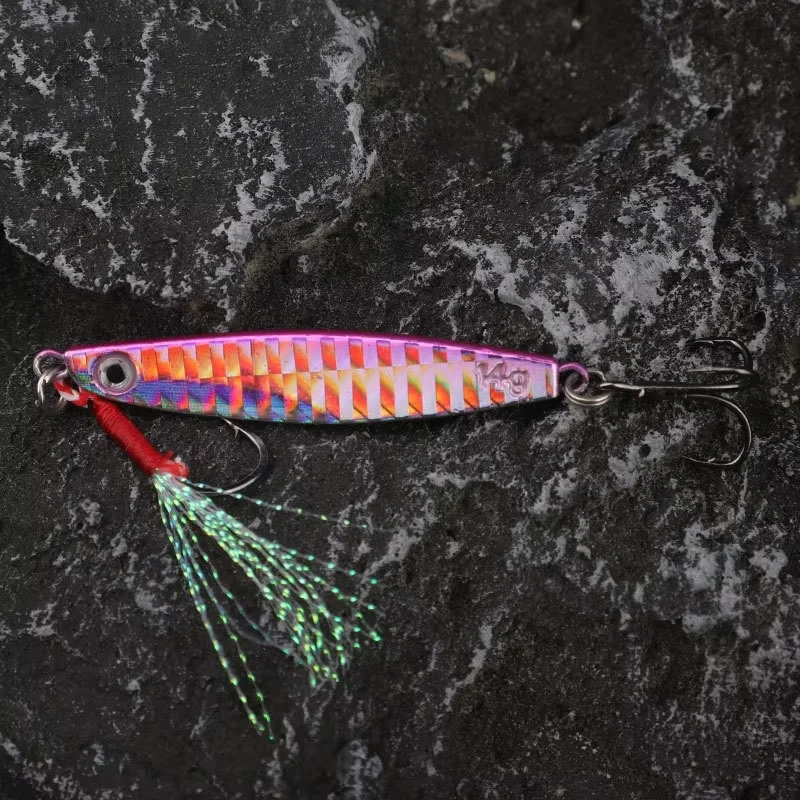 Señuelo de pesca de 7g y 5,3 cm, cuchara vibratoria, cebo duro de Metal, acabado láser, atractor de peces artificiales para lubina, salmón, Lucio, perca, curricán - imagen 5