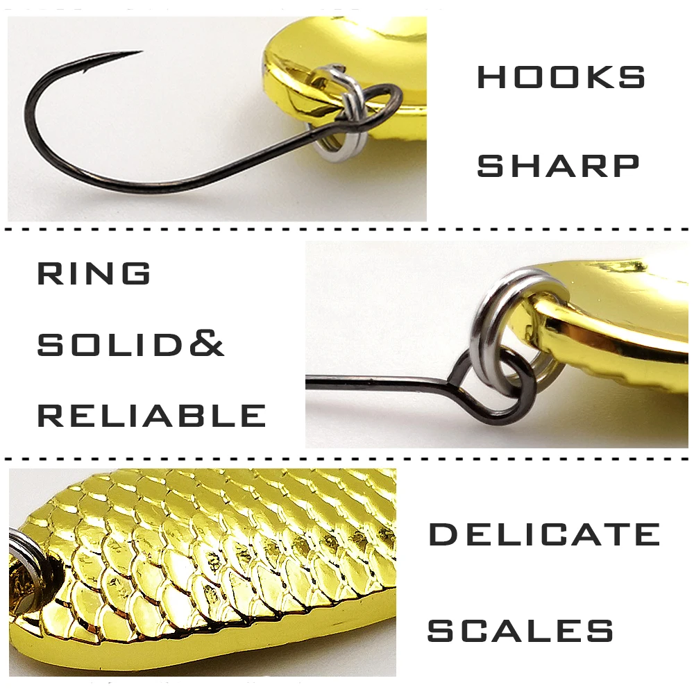 Castfanatic 2,5g 3,5g 5g dragón cuchara de Metal cebo Mini Wobbler señuelo aparejos de pesca artificiales para trucha lubina Shad Lurs 6 unids/set - imagen 4