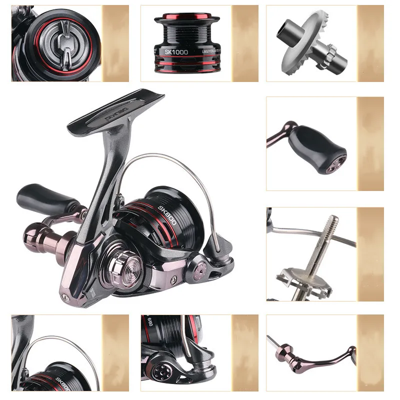 DEUKIO nuevo carrete de pesca 800 1000 carrete giratorio rodamiento de acero inoxidable carrete de pesca giratorio para pesca en el mar pesca de carpa - imagen 5