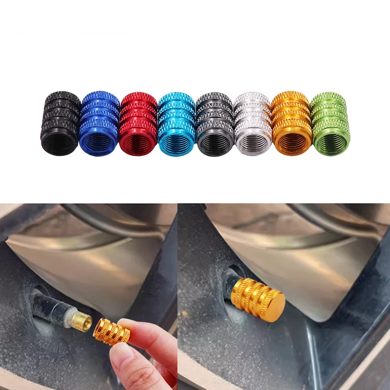 12 Uds tapa de válvula de neumático de automóvil tapa de válvula personalizada de Metal aleación de aluminio cubierta de núcleo de válvula a prueba de explosiones Universal ciclismo - imagen 2