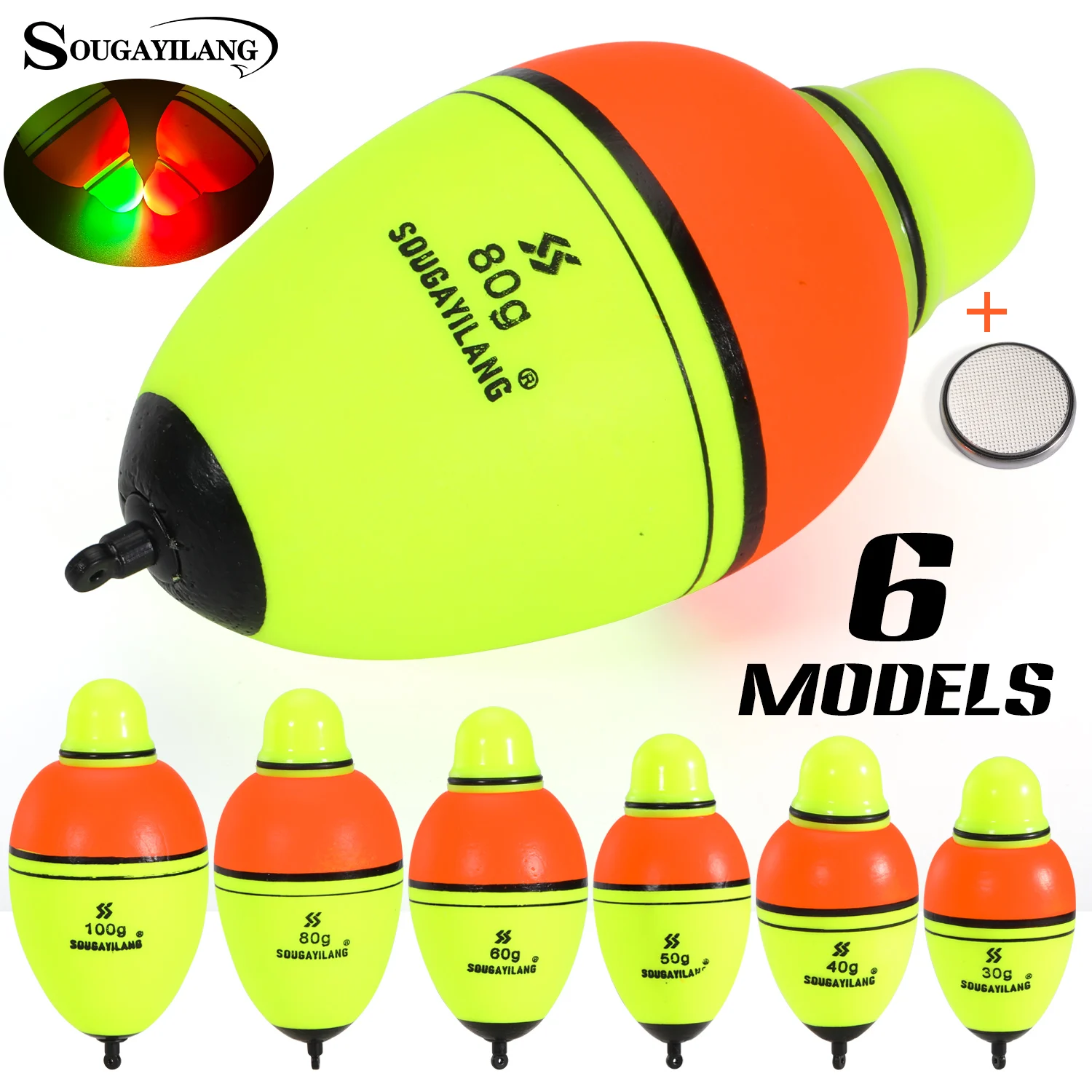 Sougayilang Flotadores Luminosos de Espuma – Alta Flotabilidad 30-100g