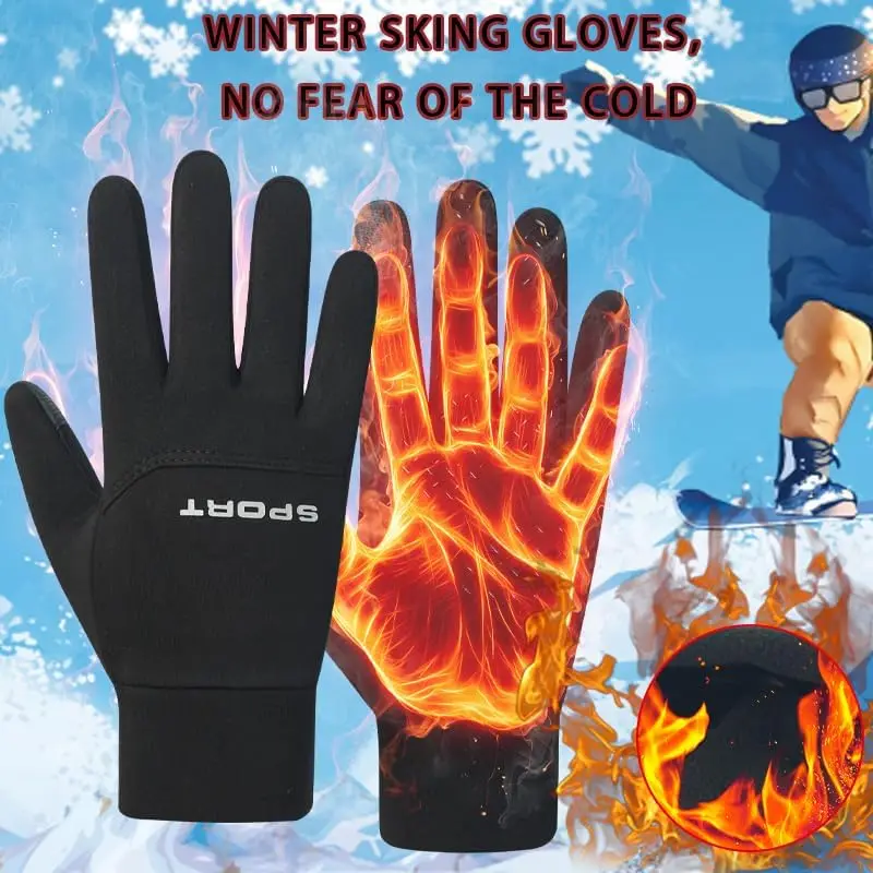 Guantes al aire libre resistentes al viento e impermeables pantalla táctil pulgar y dedo índice yemas de los dedos guantes cálidos para correr ciclismo