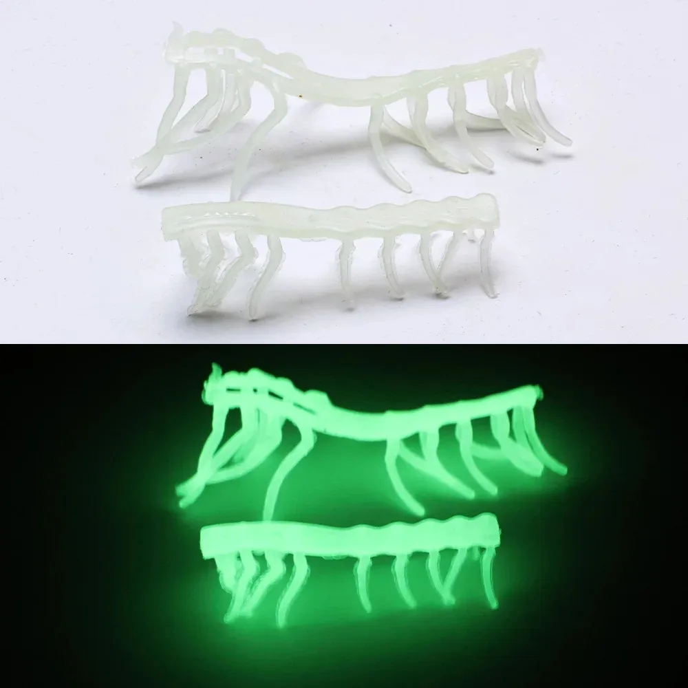 Señuelo de gambas de goma suave 2025, cebo falso de camarón luminoso noctilucente, pies simulados, anzuelo blanco, gusano de silicona, pesca en el mar - imagen 3