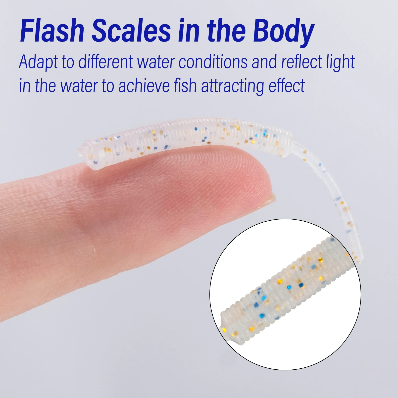 Señuelo de pesca de plástico suave de una sola cola, gusano TPR de 4,7 cm, 0,28g, Swimbaits TPR, cebo Artificial Rockfish para Wobbler de agua dulce, 10 Uds. - imagen 5