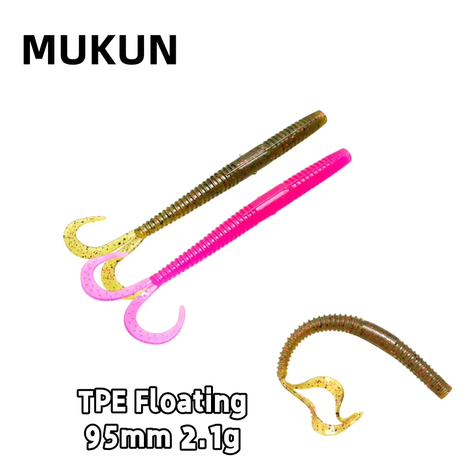 Cebo suave de gusano de 9,5 cm, cebo de pesca con palo, señuelos blandos para lubina, pesca en agua dulce y salada, aparejo loco de Carolina, aparejo de Texas - imagen 2