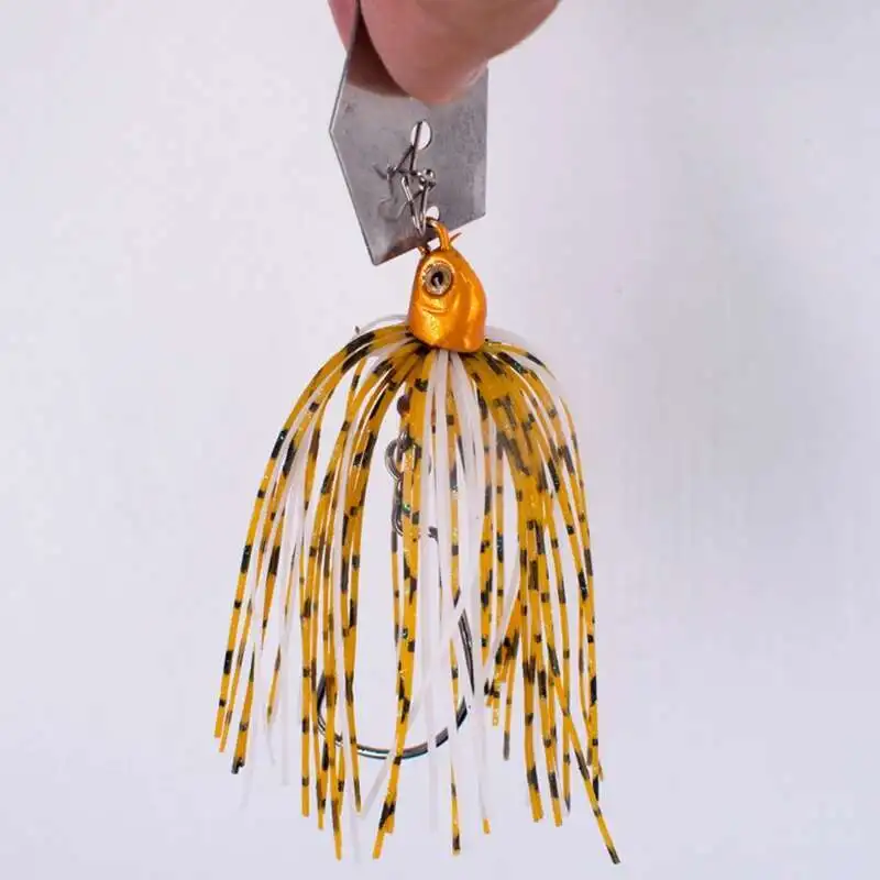 Señuelo de pesca sin armazón, anzuelo de pesca de arco afilado con púas 3D, plantilla de acero inoxidable con falda giratoria, señuelo para lubina, percha, 1 unidad - imagen 4