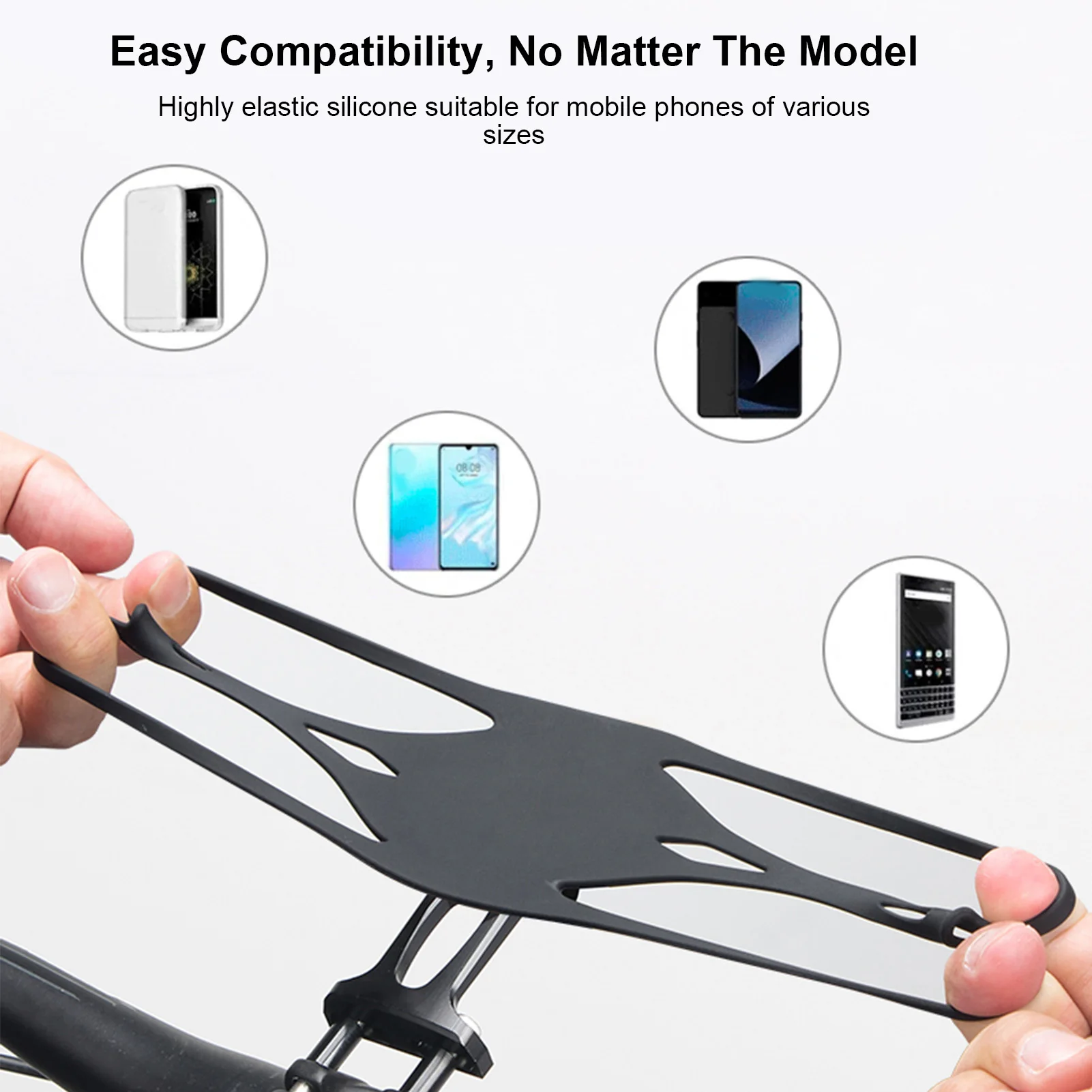 Soporte de silicona para teléfono de bicicleta, navegación con manos estables a prueba de golpes, Compatible con soporte para ordenador, soporte para teléfono de bicicleta de silicona - imagen 5