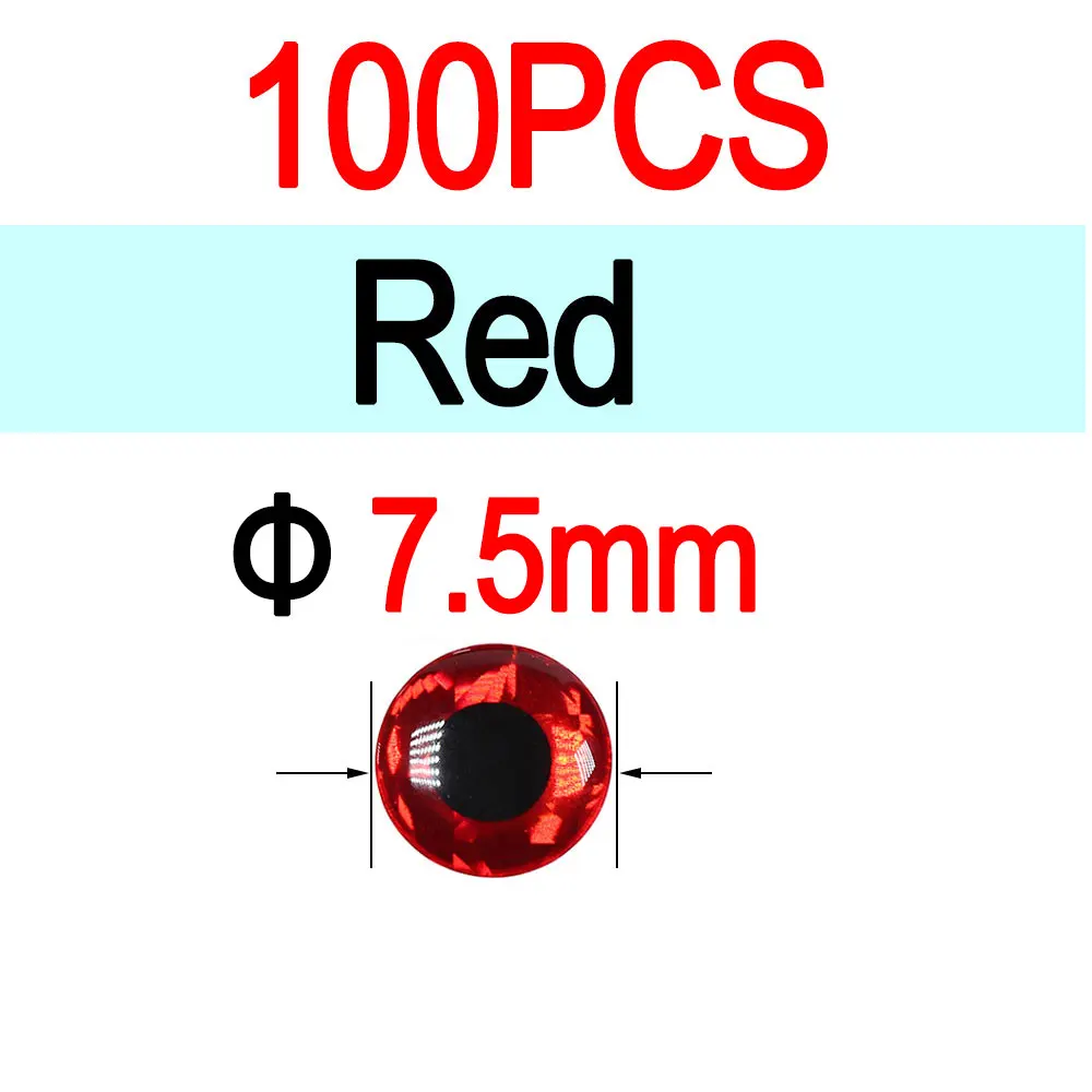 7.5mm Red 100pcs