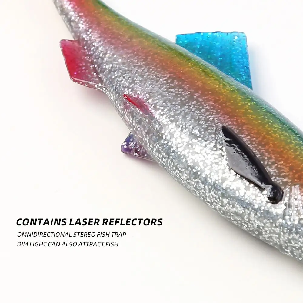 Señuelos de pesca blandos coloridos de 15CM, ojos 3D, cola en T, Swimbait Artificial de silicona, cebo Artificial para pesca - imagen 5