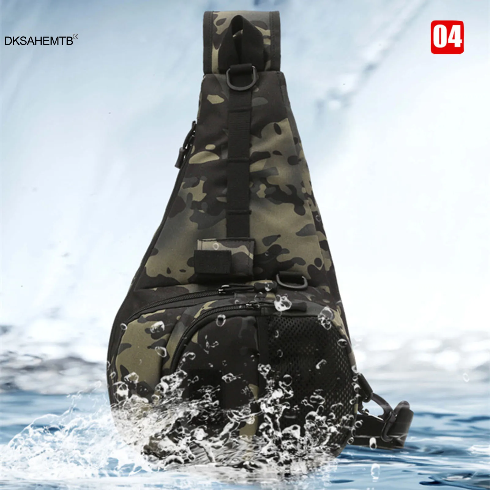 Bolsa de aparejos de pesca multifuncional, impermeable, pecho de un solo hombro, paquete de almacenamiento de cintura portátil para hombres, caja de señuelos de caña de pescar - imagen 2