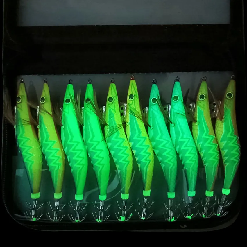 Señuelo de Pesca con bola de acero, 10 Uds., con ruido, múltiples anzuelos, perfecto para atrapar calamar, pulpo, sepia y camarones, Pesca con bolsa - imagen 5