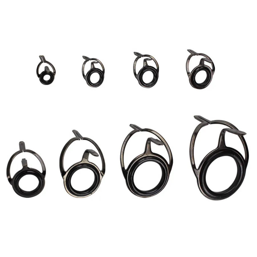 Juegos de guías de caña de pescar, Kit de reparación de puntas, pieza de caña de construcción DIY, anillo guía de caña de pescar de cerámica de acero inoxidable de 8 tamaños, 40 Uds. - imagen 2