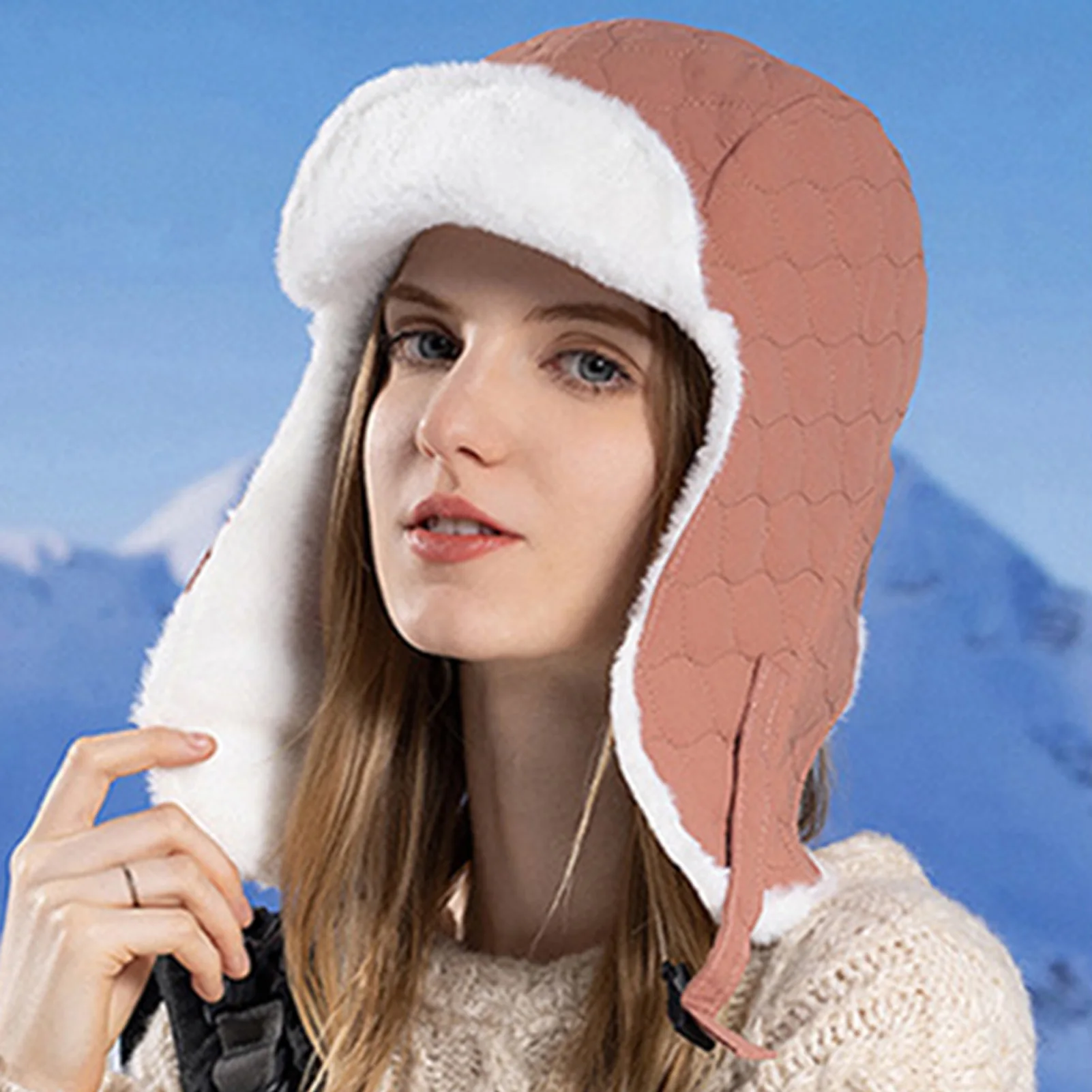 Gorro de felpa grueso de invierno para hombres y mujeres, gorro suave y cómodo a prueba de viento con orejera para ciclismo, pesca, viajes, gorros cálidos 2025 - imagen 5