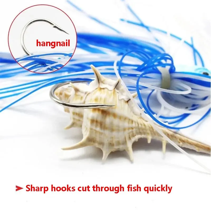 Cebos de bigotes Luya, cebos con purpurina, pirueta, pesca en el mar, cuentas rojas, cebos giratorios combinados con purpurina - imagen 2