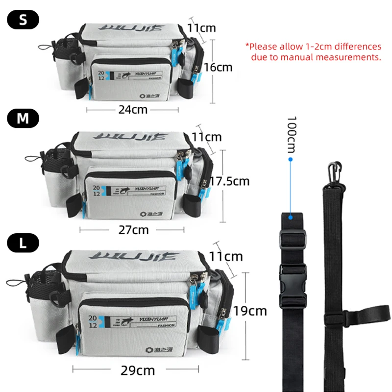 Bolsa de pesca multifunción para hombre, caja de almacenamiento para caña de pescar, bolso de hombro para cintura al aire libre, bolsa cruzada para caña de pescar, XA1WD - imagen 5