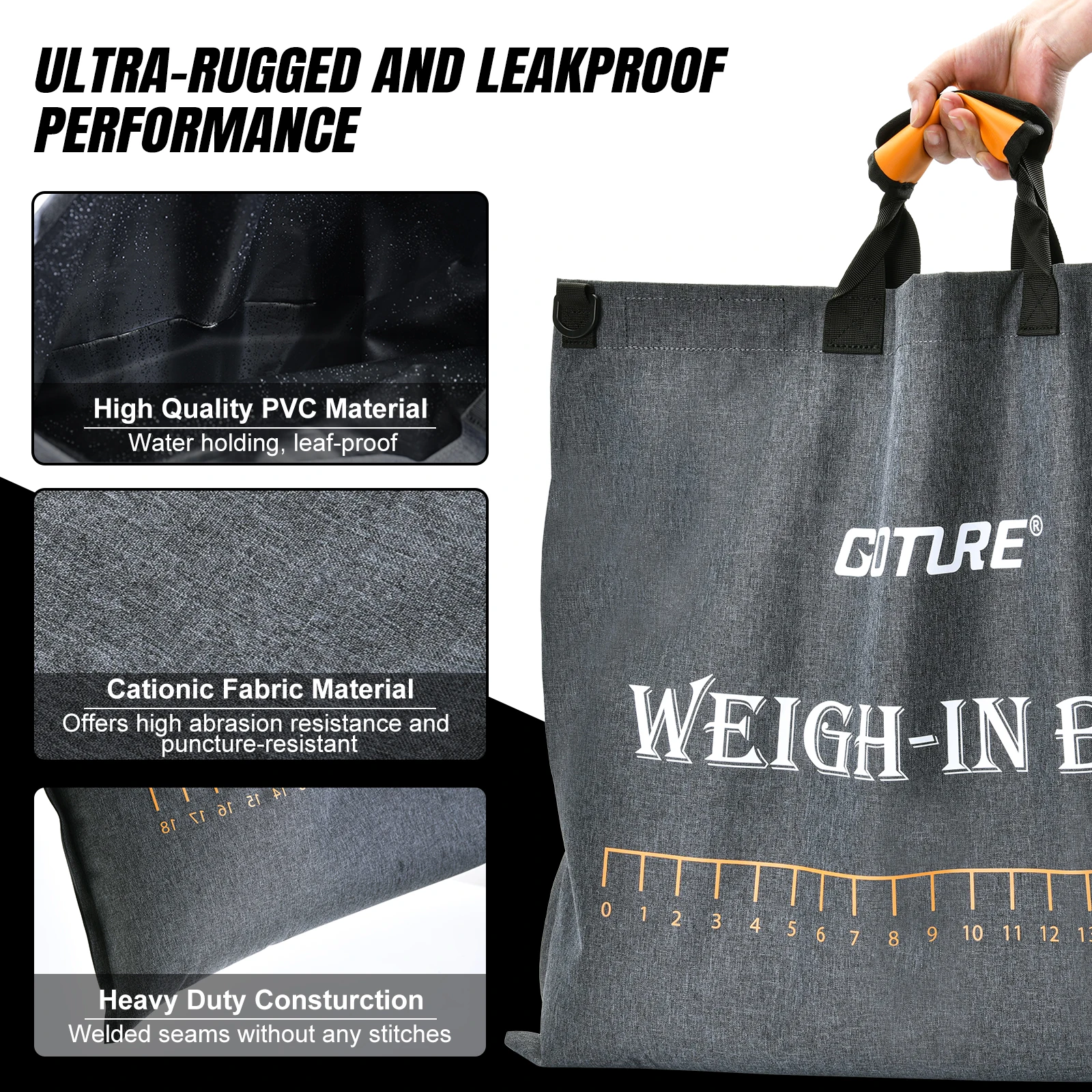 Goture-Bolsa de pesaje ultraligera para pesca, bolsa de captura portátil para torneo, entrega rápida, 65cm x 56cm - imagen 4