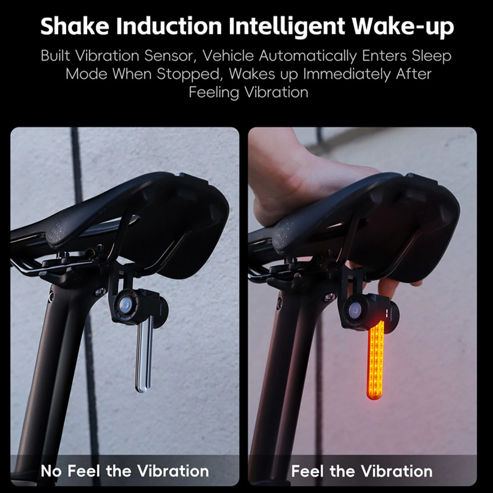 Luces de bicicleta para conducción nocturna, navegación con detección inteligente, luz trasera de bicicleta con batería de larga resistencia, soportes de montaje duales - imagen 5