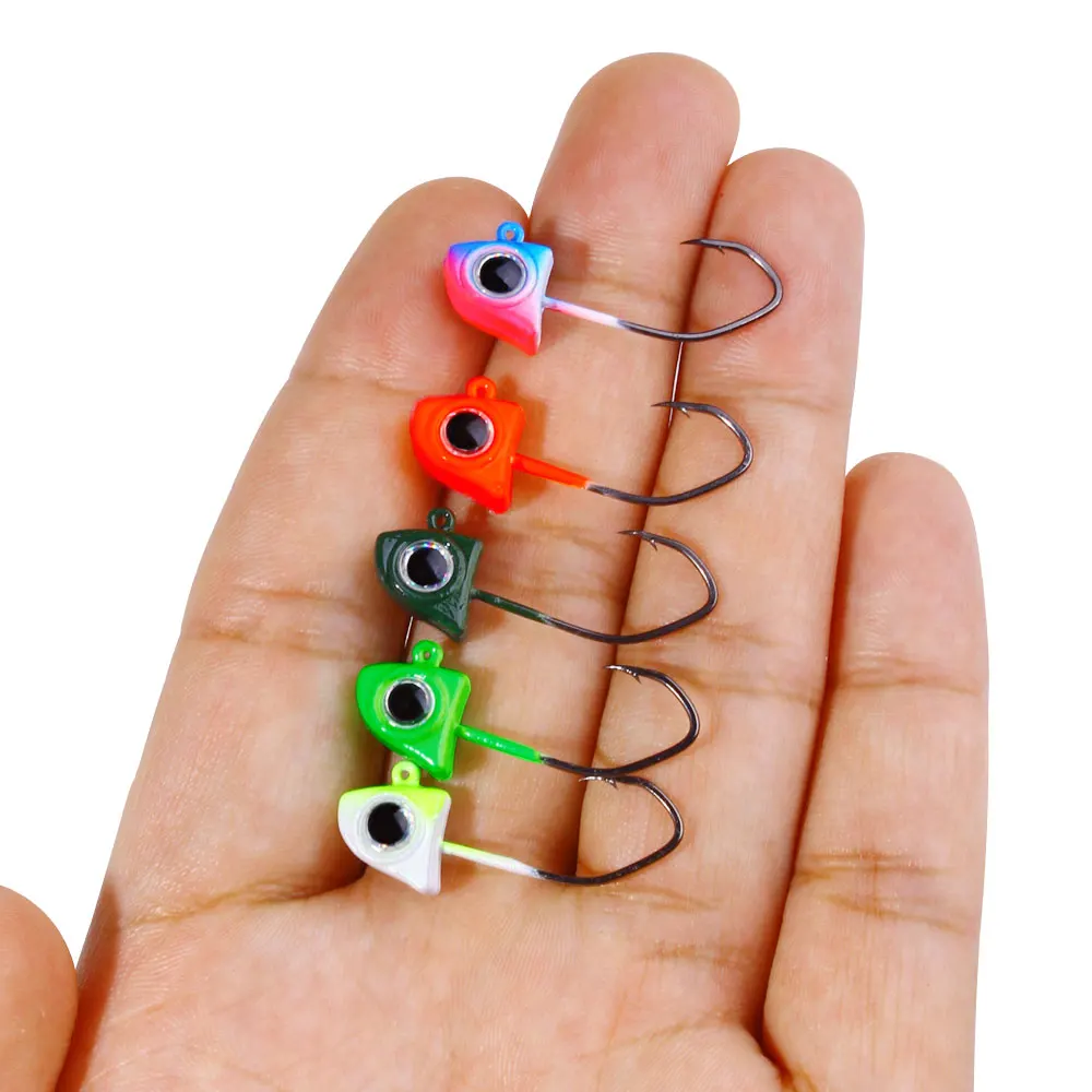 5 uds Crappie Jig head peso 0,85g 1,75g 3,5g Plantilla de pesca agua dulce agua salada gusano anzuelos para Panfish Bass jigging pesca - imagen 5