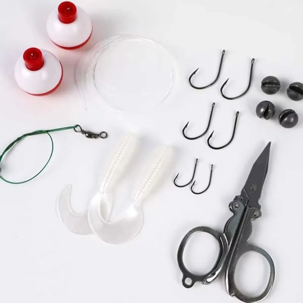 24 unids/set con cortadores Kit de pesca de emergencia con plomos Mini tamaño Mini aparejos de pesca con flotadores Kit de pesca de Kayak - imagen 2